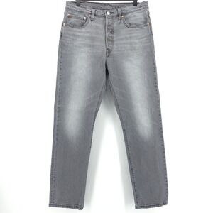 Levis Mens Jeans 501 Original 32x30 Grey Straight Leg Button Fly 12501-0447